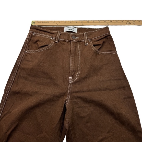 Reformation High Rise Straight Cowboy Jeans Brown, Size 25 - Picture 11 of 13